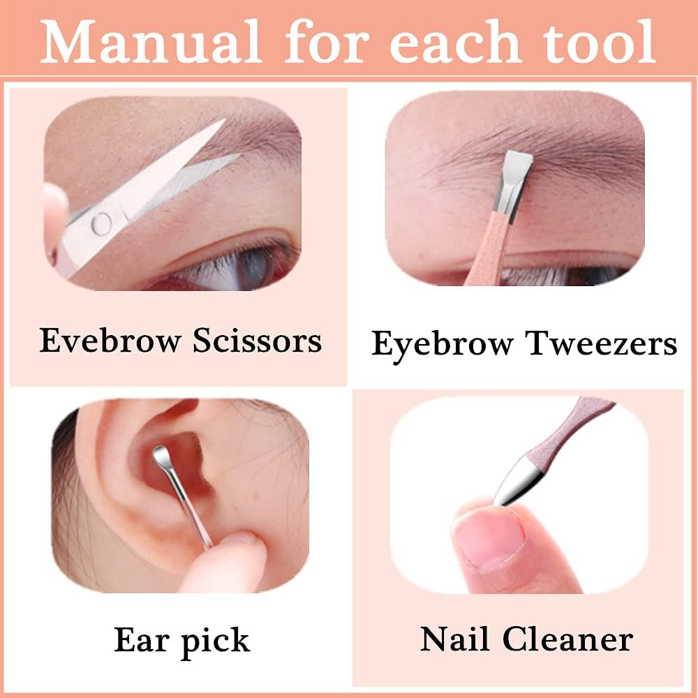 QURIPE Manicure Set, Luxury Manicure 7 in 1 Professional Pedicure Set, Nail Clippers Kit, Nail Care Tools with Luxurious Travel Case, Best Gifts for Women Girl(Rose Gold) image number 4