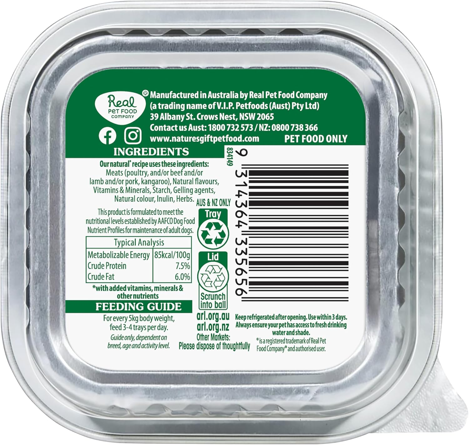 Nature'S Gift Adult Wet Dog Food, Strips with Kangaroo in Gravy 9X100G - Made with Natural Ingredients, Supports Healthy Digestion & Immune Function (Pack of 2) image number 6