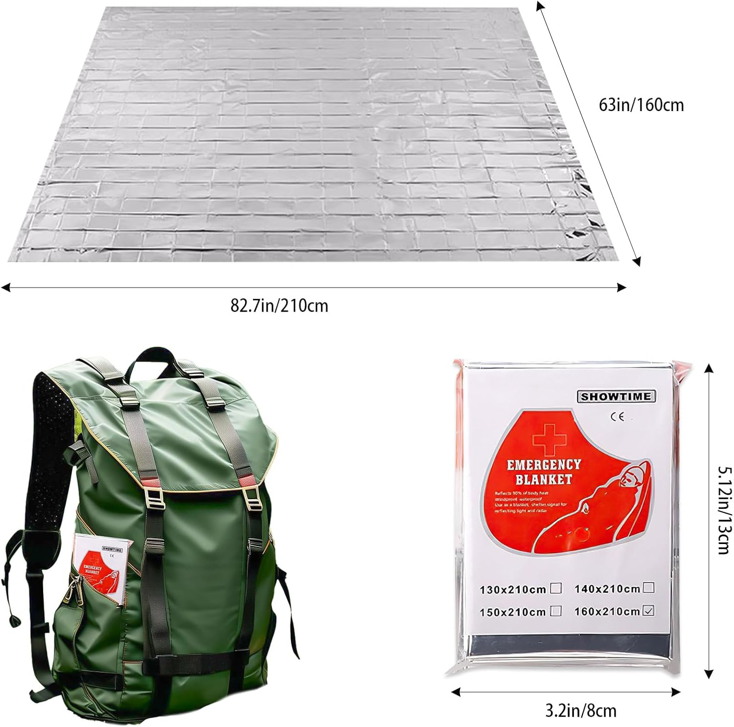 COVRA 5-Pack Emergency Mylar Thermal Blankets, Silver, 82.7X63 Inches, for Outdoor, Marathon, Camping, Hiking, and Harsh Weather image number 4