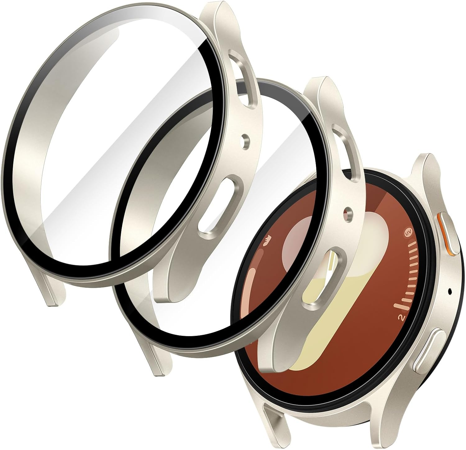 Jetech Case with Screen Protector for Samsung Galaxy Watch Ultra 47Mm, Overall Protective Cover, Built-In Tempered Glass Film High Sensitivity, 2 Pack (Titanium Gray)