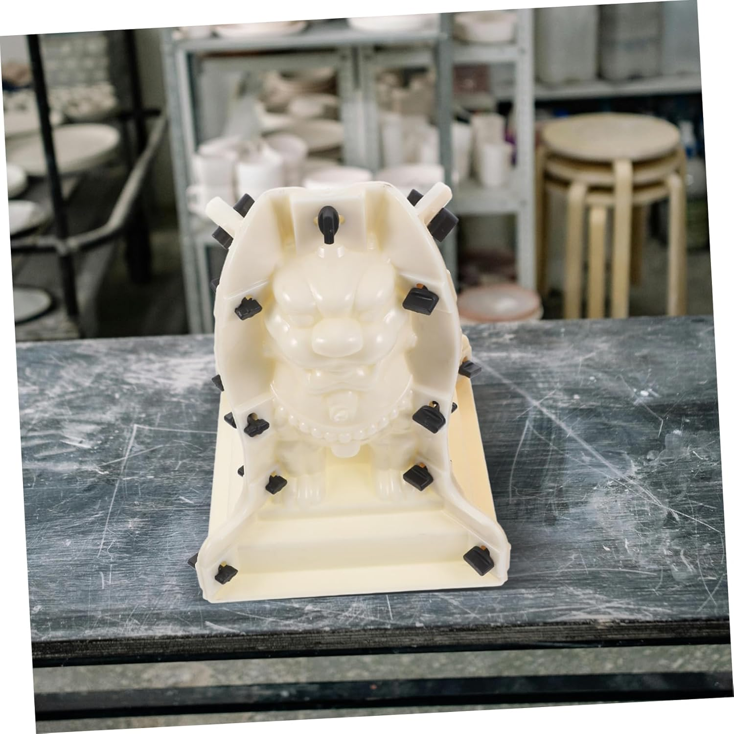 MERRYHAPY Roman Column and Stone Lion Concrete Mold for Walkways Outdoor Decor, Thickened Plastic Ball and Balustrade Forming Mold, Balcony Fence Post Caps DIY Landscaping Ornament image number 4