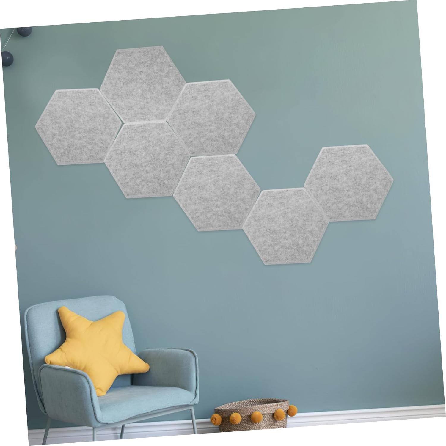 Ifundom 12Pcs Acoustic Wall Panel Sound Insulation Board 3D Hexagon Design Soundproof Pad for Home Office Studio image number 4