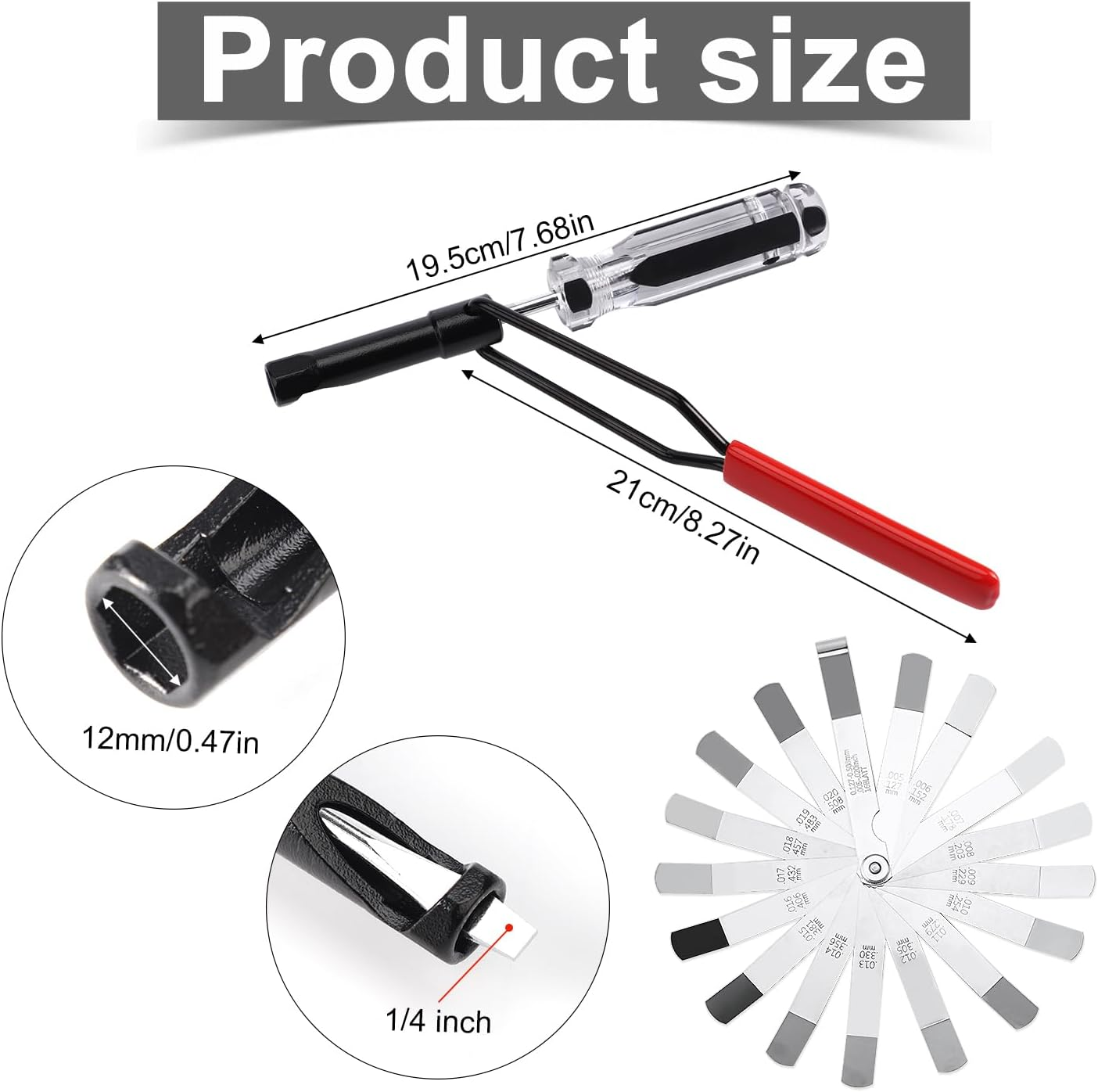 Valve Adjustment Tool, Valve Lash Adjustment Tool with Gauge Jam Nut Valve Grinding Tool Valve Lapping Guiding Removal Tool for Auto Vehicle Engines