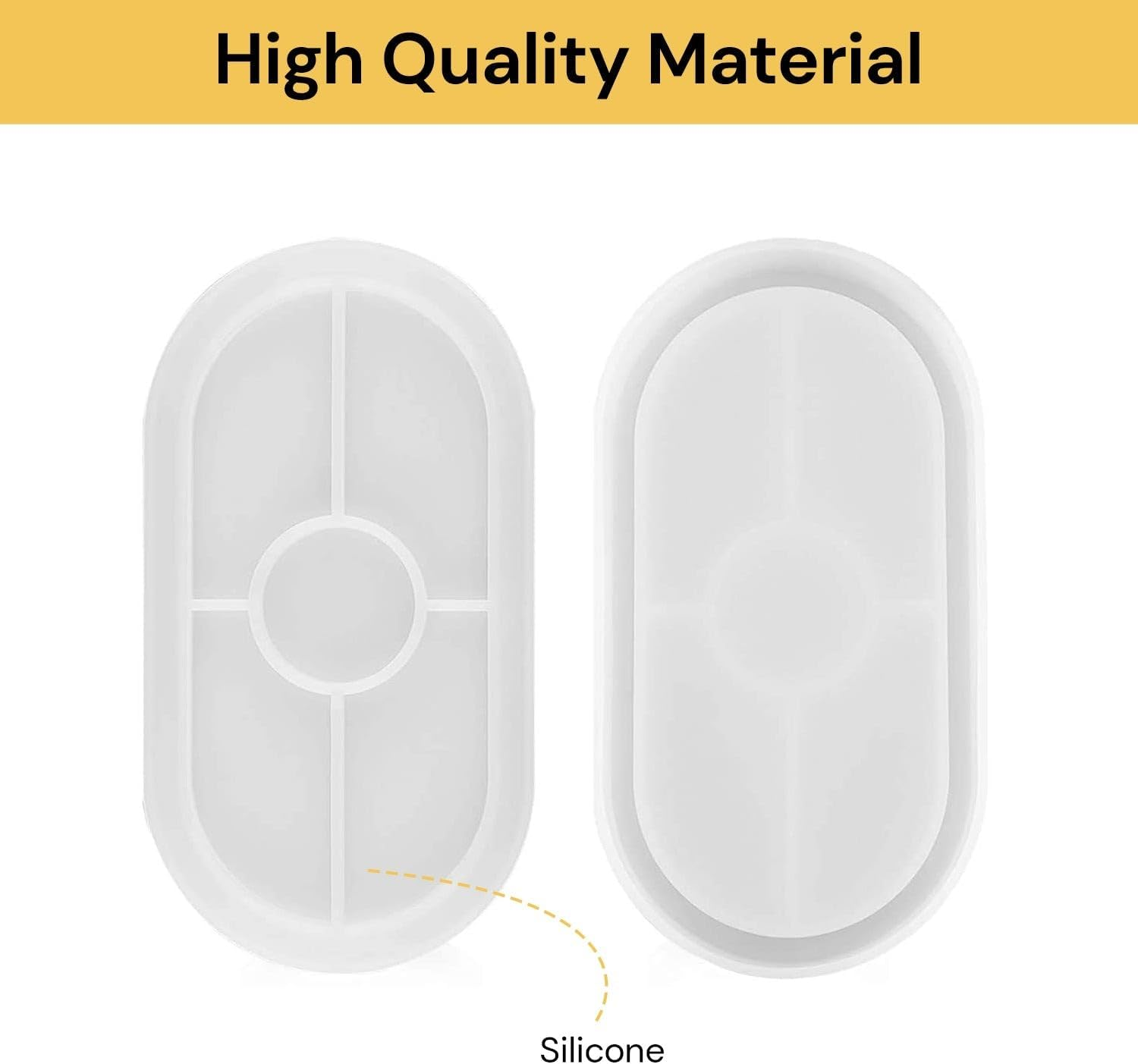 EZONEDEAL Resin Tray Mold, Oval Rolling Silicone Tray Molds, Epoxy Platter Molds, Epoxy Resin Tray Mold Large DIY Casting Craft Decorating for Craft Jewelry Storage, Home Decoration image number 3