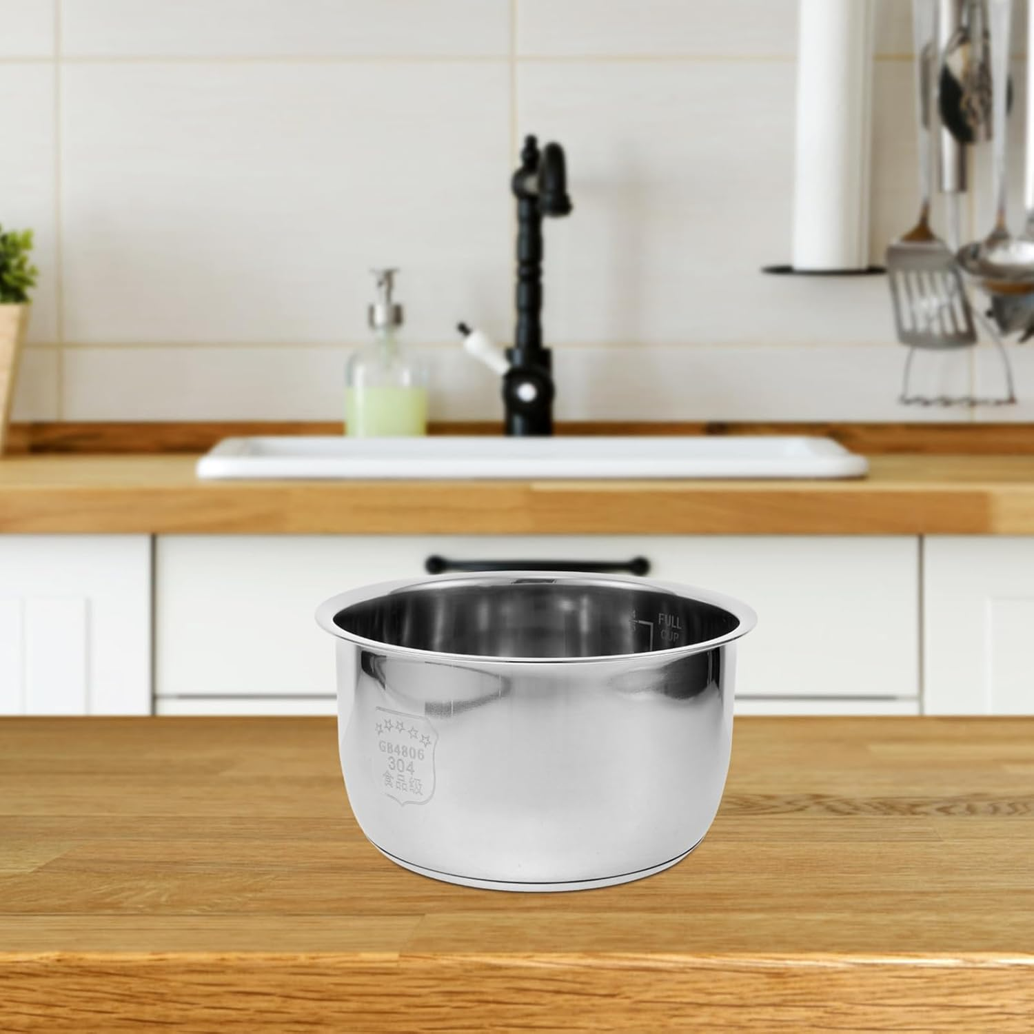 Zerodeko Rice Cooker Inner Pot Replacement, Rice Cooker Stainless Steel Inner Pot, 3.0L Stainless Steel Rice Cooker Inner Pot, Traditional Electric Cooker Accessories image number 5