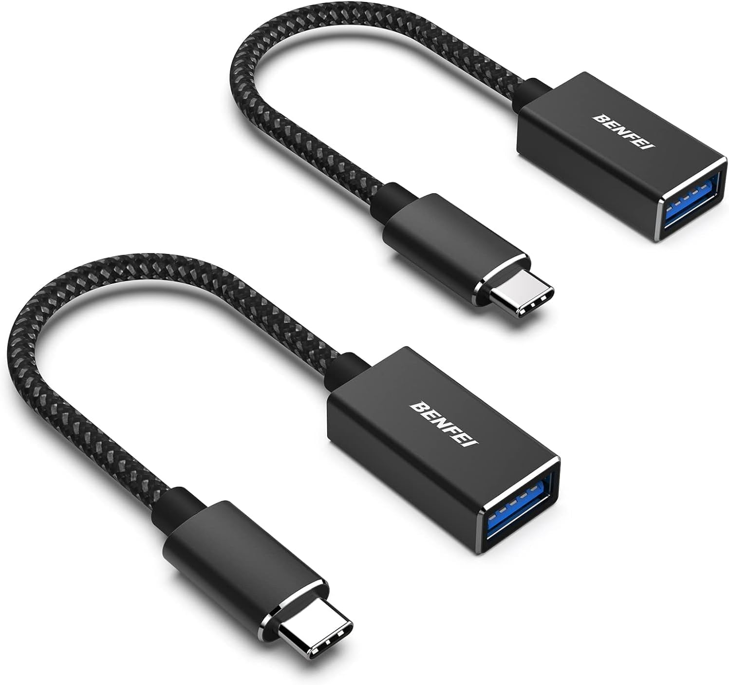 BENFEI USB C to USB 3.0 Adapter, 2 Pack USB C to a Male to Female Adapter Compatible with Macbook Pro/Air, Samsung Galaxy Note, Galaxy, Google Pixel, Nexus and More