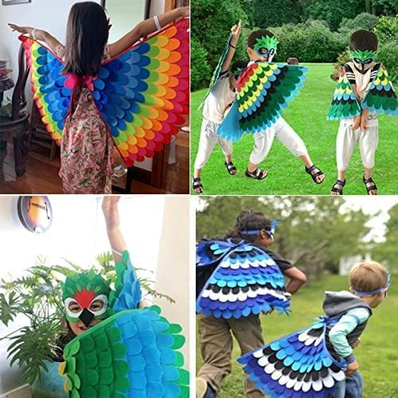 Bird Wings Animal Costume for Kids with Mask, Kids Butterfly Wings, Cape and Mask Cosplay Costume Dress up Gifts for Girls Boys Cosplay Party Favors image number 3