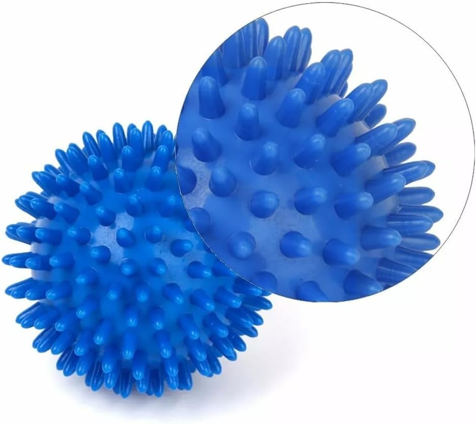 Limcryspp 2 Spiky Massage Balls Trigger Point Massager Therapy Balls for Muscle Recovery Myofascial Release Pain Relief Plantar Fasciitis Relief Ball All over Body Trigger Point Therapy (Green, Blue) image number 5