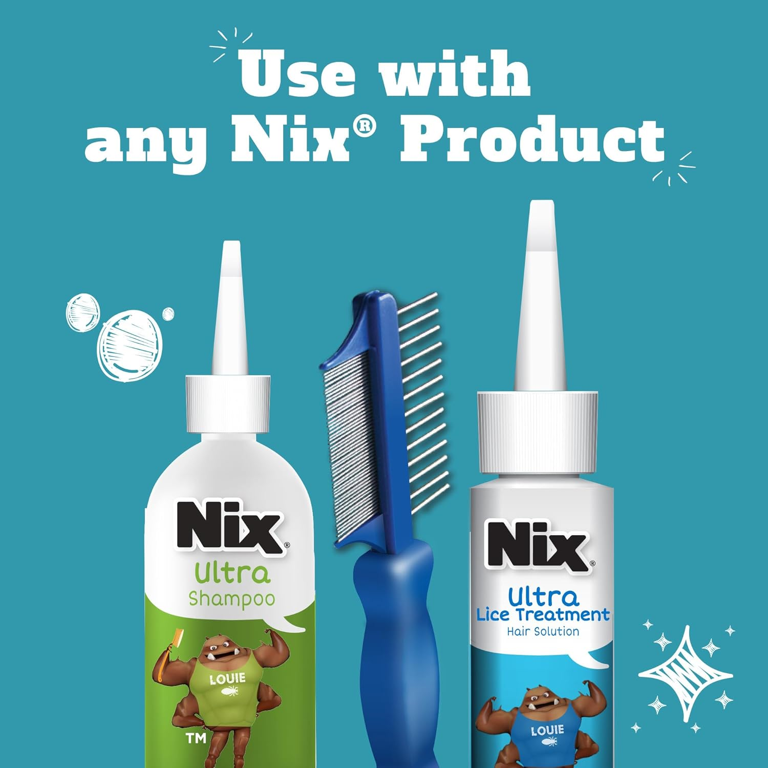 Nix Premium Metal 2-Sided Lice Removal Comb | Designed to Remove Lice and Nits