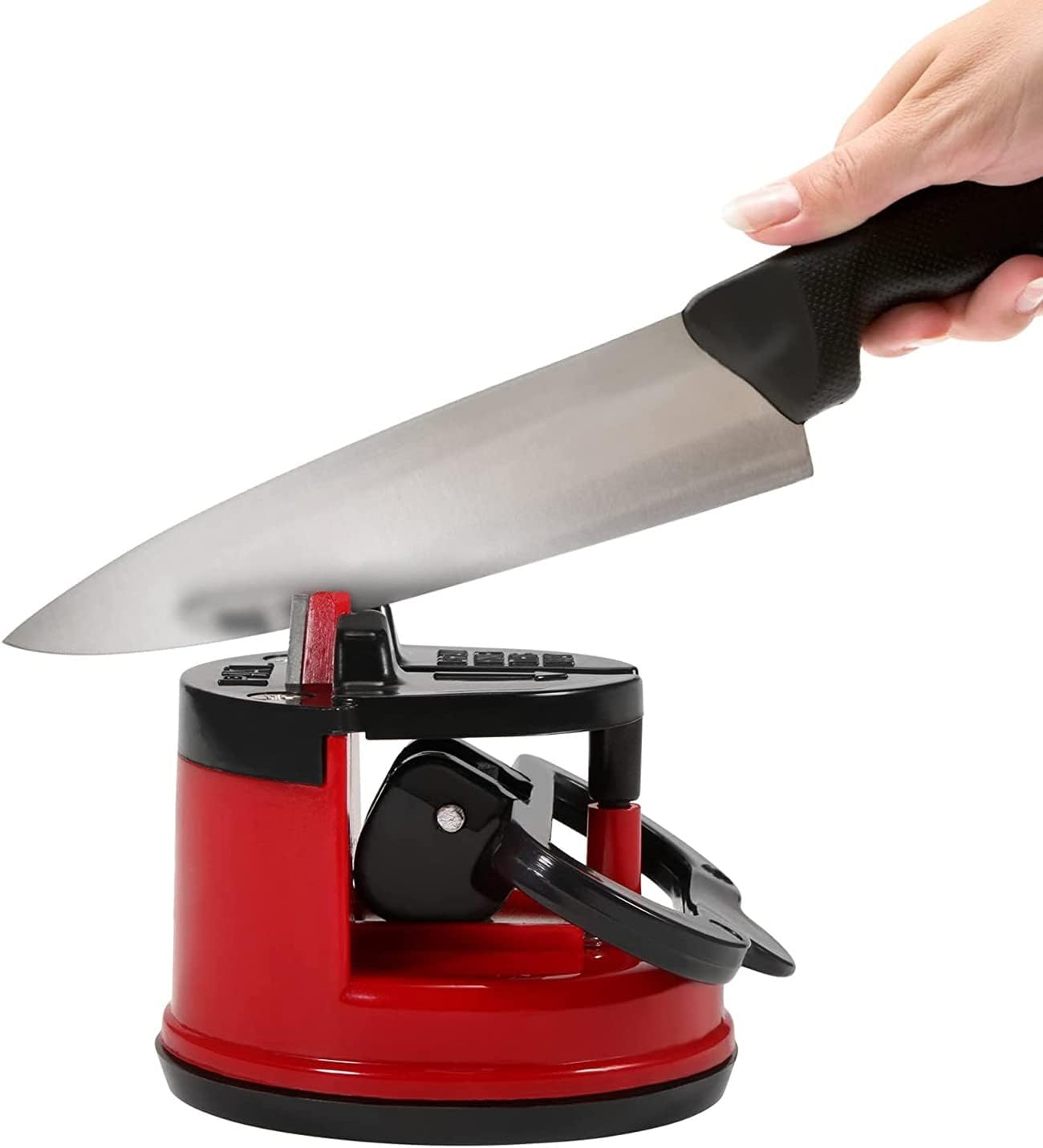 Small Knife Sharpeners, Professional Knife Sharpening Tool Helps Repair, Restore and Polish Blades,Non-Slip Suction Cup Design,Safe and Easy to Use,Suitable for All Blade Types