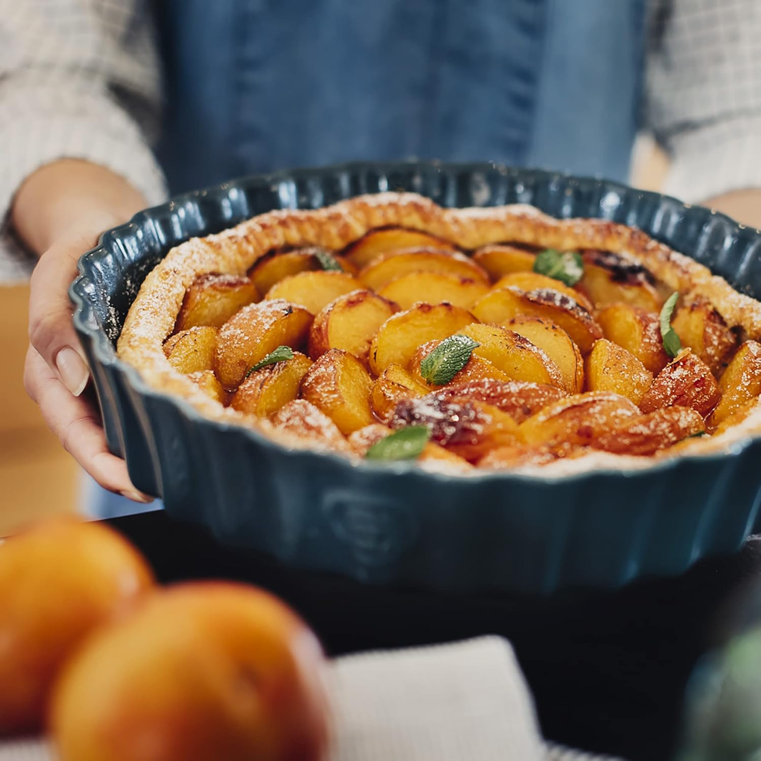 Emile Henry 12.6" X 2.2", Tuscany Deep Flan Dish image number 3