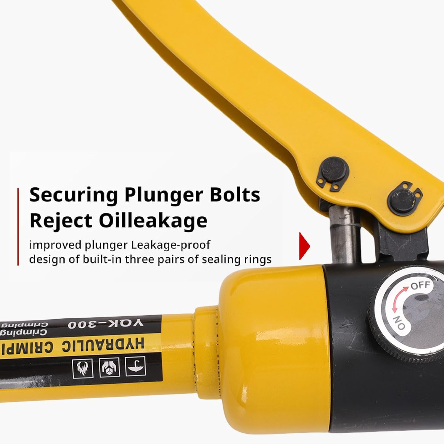 16T Hydraulic Crimping Tool 16 AWG to 300 Battery Cable Crimping Tool Stroke Hydraulic Lug Crimper Electrical Terminal Crimper with 11 Pairs of Dies image number 4