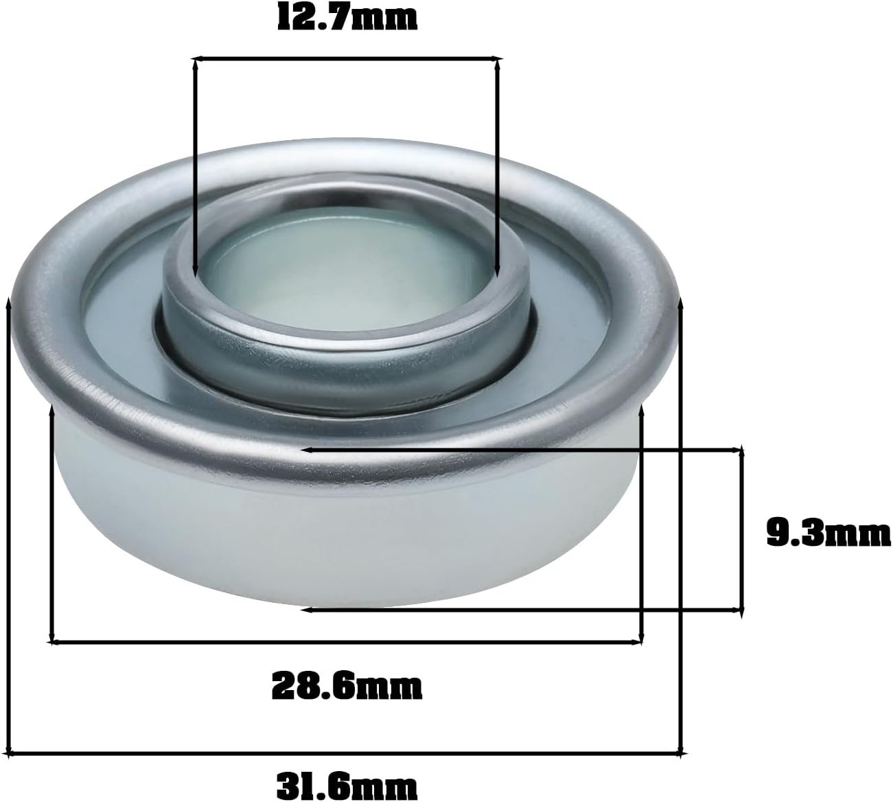 4Pcs Lawnmower Wheel Bearings Compatible with AL-KO Compatible with Brast Compatible with Bosch Compatible with Castel Garden (28.6X12.7Mm)
