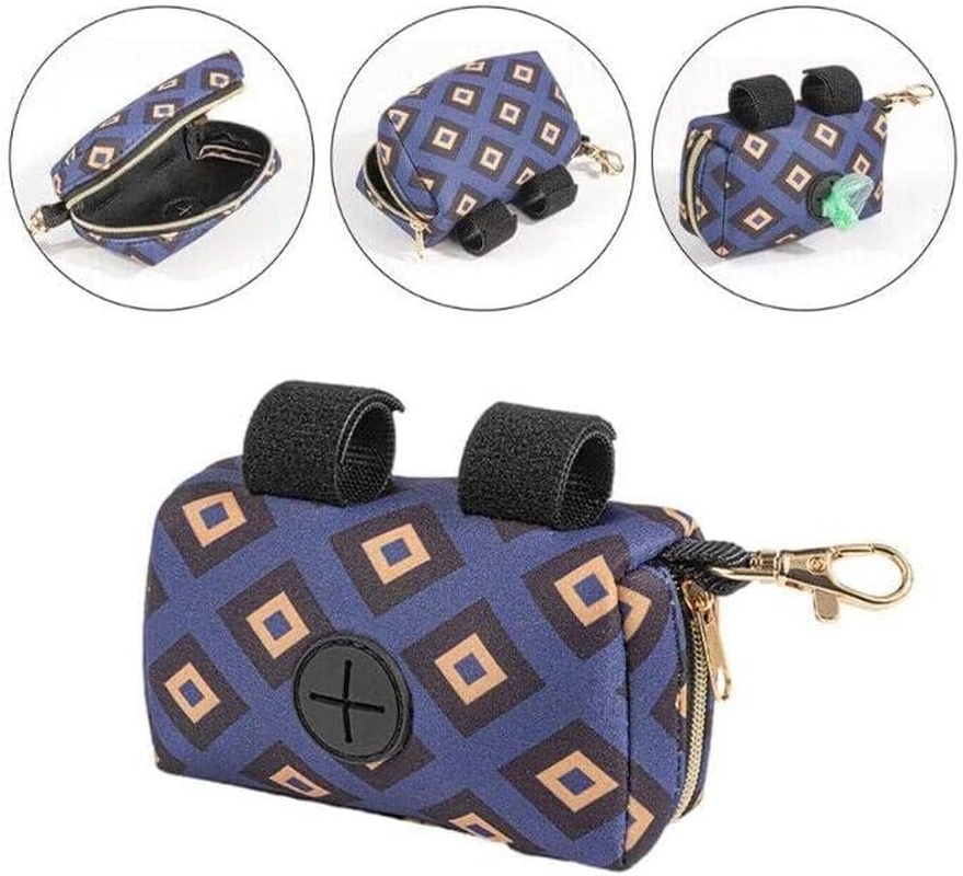 Pet Pouch Dog Poop Bag Container Dispenser Puppy Pick-Up Poo Waste Bags Holder - Easy-To-Clean, Portable Puppy Poo Bag Container - 10X4.5X6Cm Size for Outdoor Use - Blue image number 3