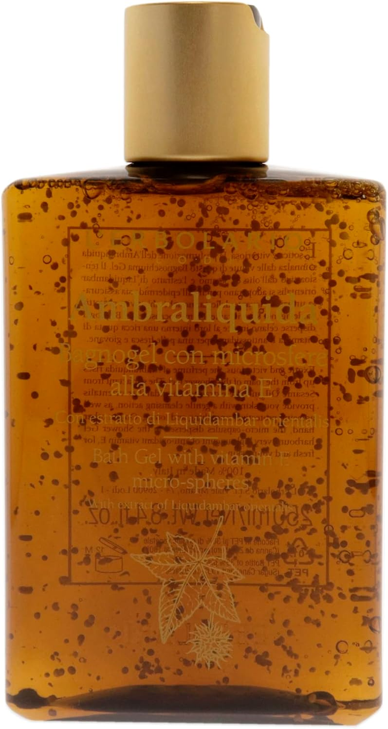 Lerbolario Ambraliquida Bath Gel with Vitamin E Micro-Spheres for Unisex 8.4 Oz Shower Gel