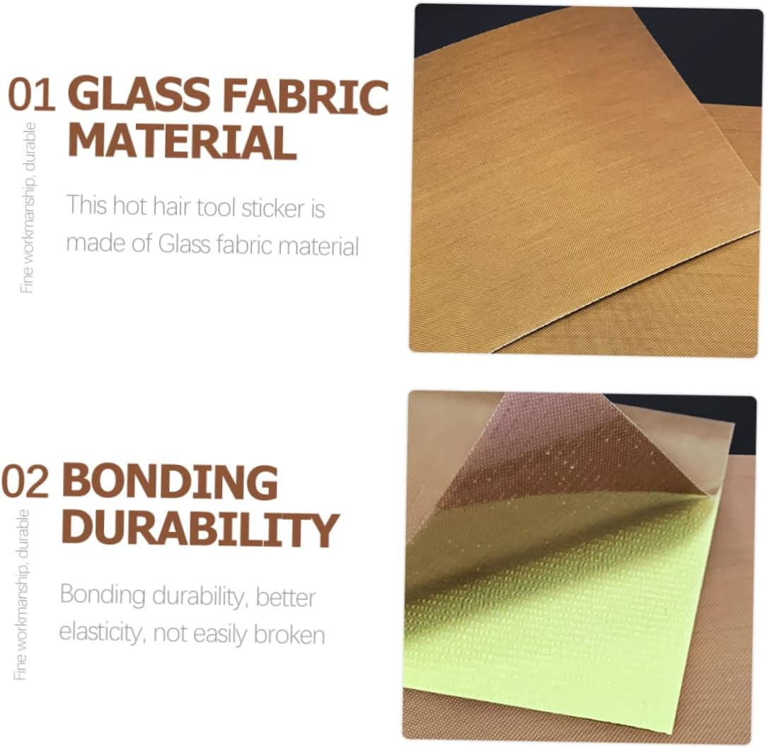 Healeved 10Pcs Insulated Perm Stick Heat Protection Straightener Sticker Fabric Decal for Hair Tools Curling Iron Sticker Heat Resistant Use during Flat Ironing and Curling image number 2