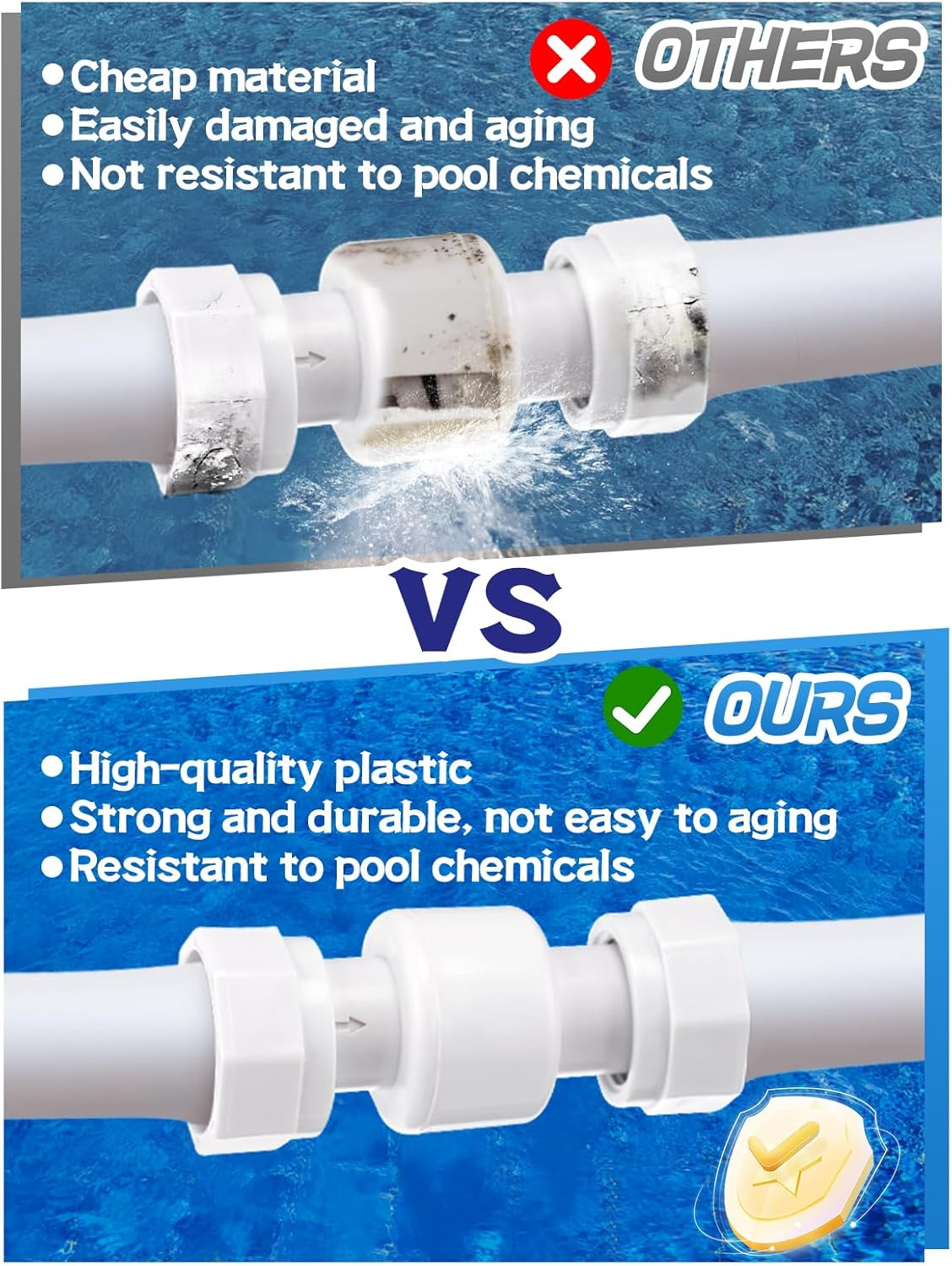 3 Pack Pool Cleaner Hose Swivel Nut Kits- 3Pcs Hose Ball Bearing Swivel D20 Replacements+ 6Pcs Pool Cleaner Feed Hose Nut Set Pool Cleaner Hose Replacement Accessories for Polaris 180 280 380 D20 D-20 - White image number 2