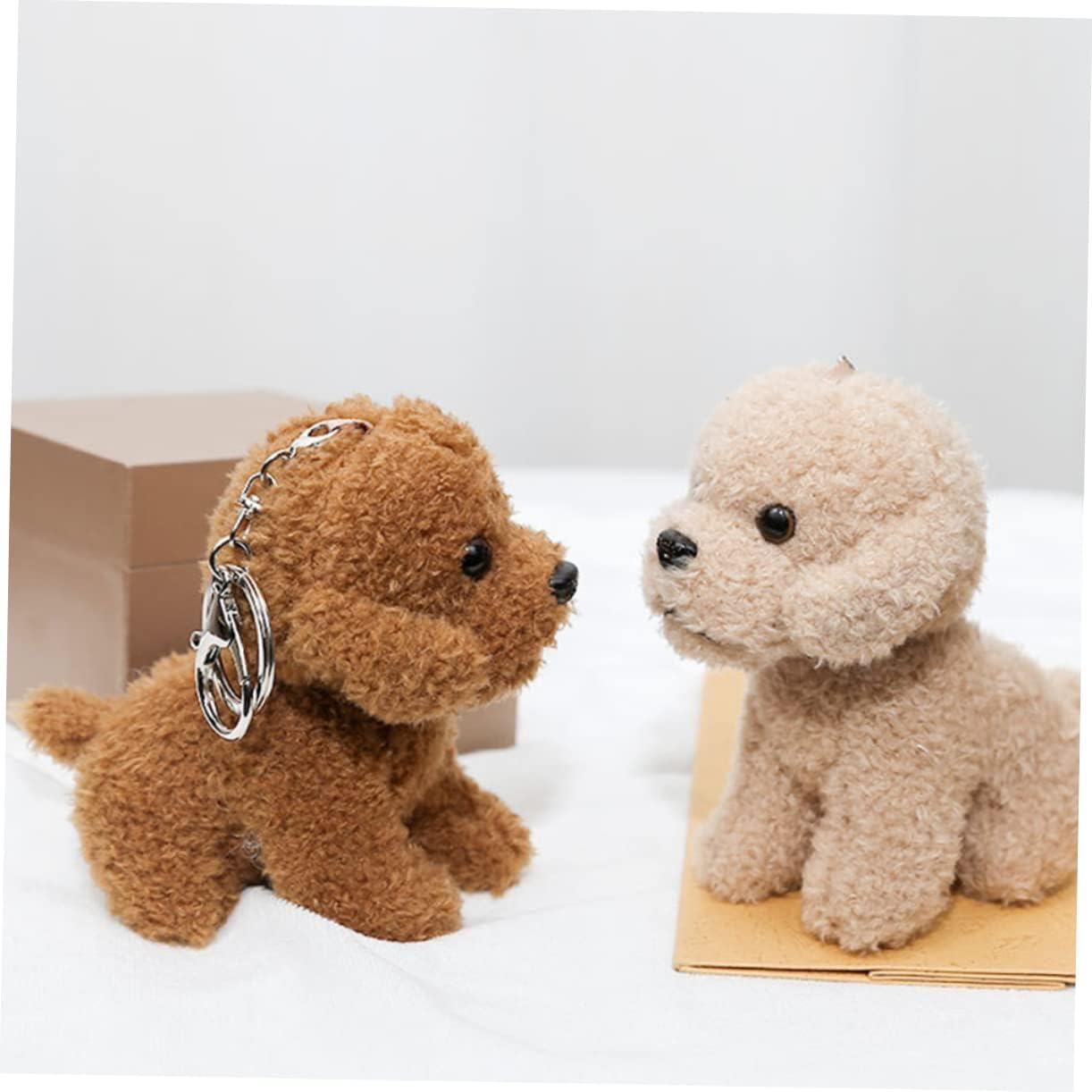 HAWILLOSCH Key Chain Plush Dog Pendant Keyrings Plush Bag Pendant Plush Dog Keychains Lovely Stuffed Dog Puppy Dog Keyring Stuffed Dog Keychains Puppy Bag Brown Pp Cotton image number 4