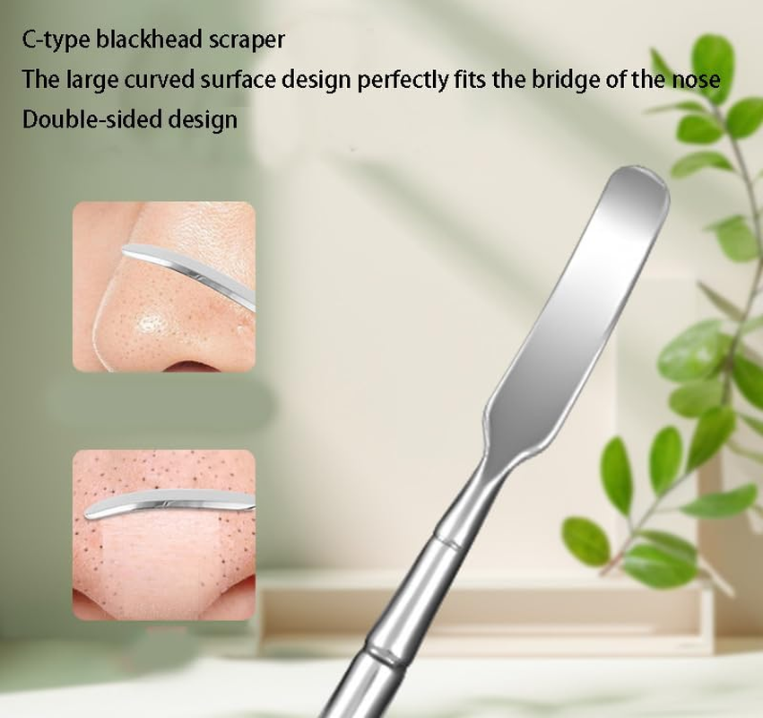 Blackhead Remover Tool,Deep Clean,Skin Scrubber Face Spatula,Tool for Acne, Whitehead Popping, Blemish, Comedon