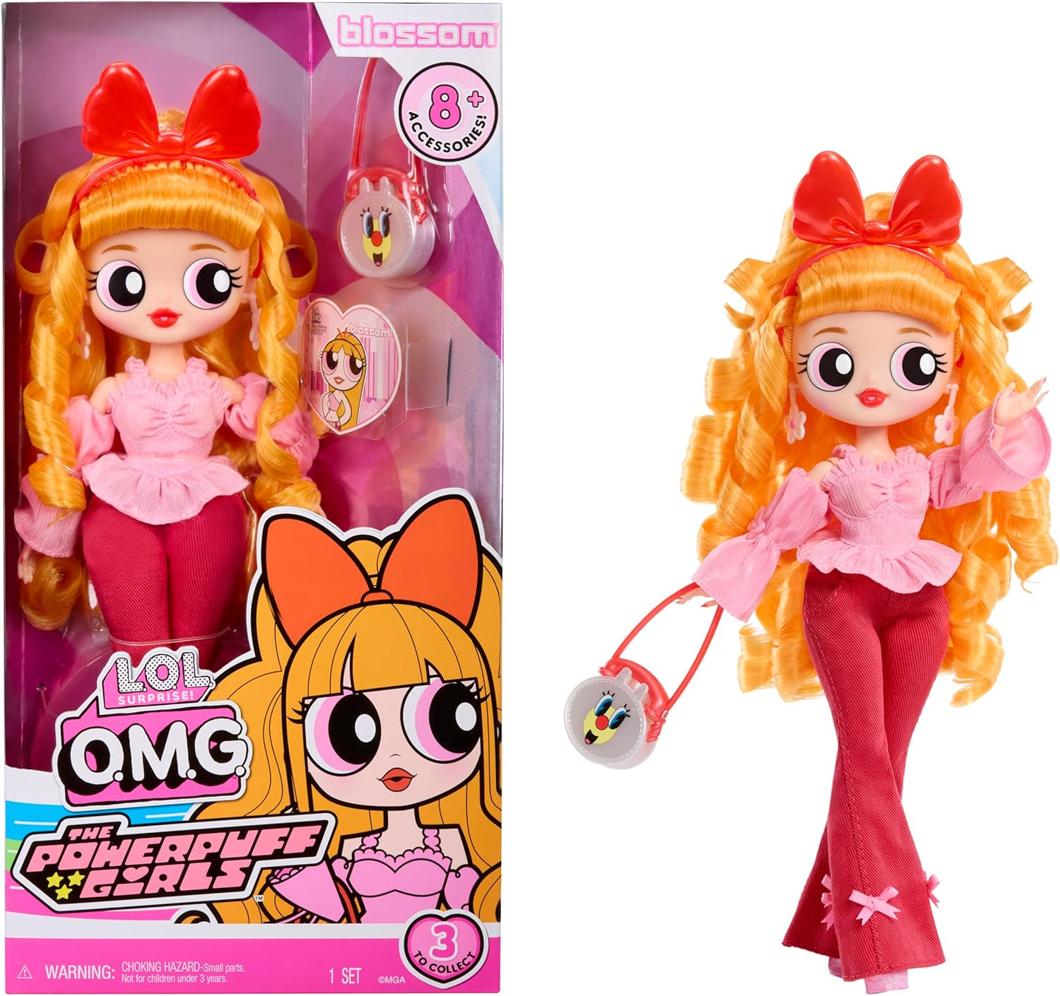 L.O.L. Surprise! OMG the Powerpuff Girls Doll - Blossom - Includes 1 Fashion Doll, Comes with Outfit & Accessories, Collect All 3 image number 2