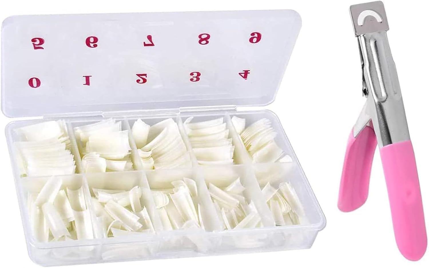 HENWUBEI 500 Fake Nails Kit with Nail Clipper, 10 Sizes Natural Oval French Tips, ABS Acrylic Nails for Women，Girls &ndash; DIY Home & Salon Use, Wedding, Parties, Gifts image number 5