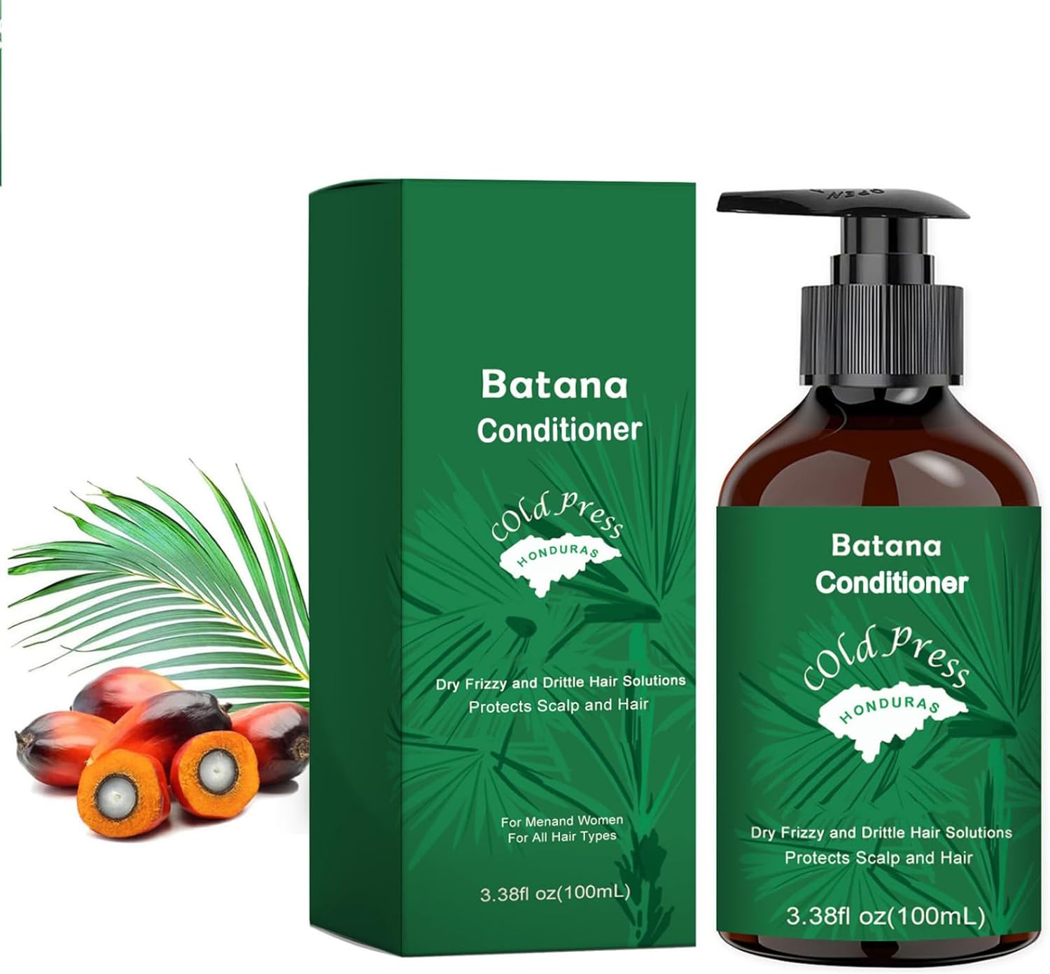 Batana Oil Hair Care Set Shampoo Conditioner Hydrating Nourishing for Smooth Shiny Hair Unisex Green Conditioner One Size - Green Conditioner image number 3