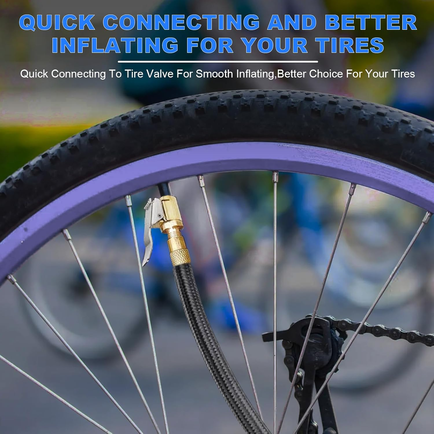 2Pcs Threaded Tire Inflator Collet, Brass Twist-On Connection Locking Inflator Nozzle Adaptor Hose Connector, Vehicle Inflator Compressor Pump Connection Accessory Tool for Leak-Free Tire Chucks image number 2