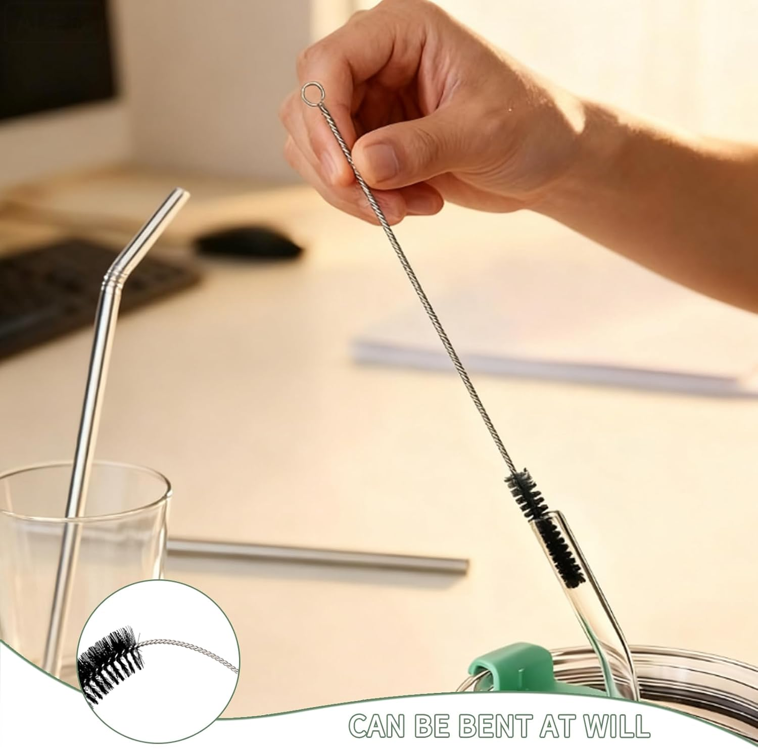 11-Piece Cleaning Brush Set&mdash;Reusable Straw Cleaner, Rim & Bottle Brush in One Pouch, Spotless in One Go！ image number 1