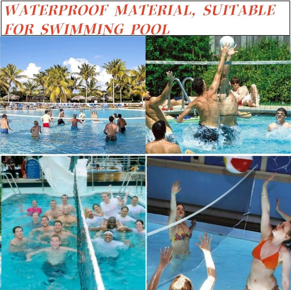 DACUAN Tournament Volleyball Net 9.5M X 1M Outdoor with Tear-Resistant Border Aircraft Steel Cable,Portable Volleyball Net for Outdoor Backyard Court Yard. image number 2