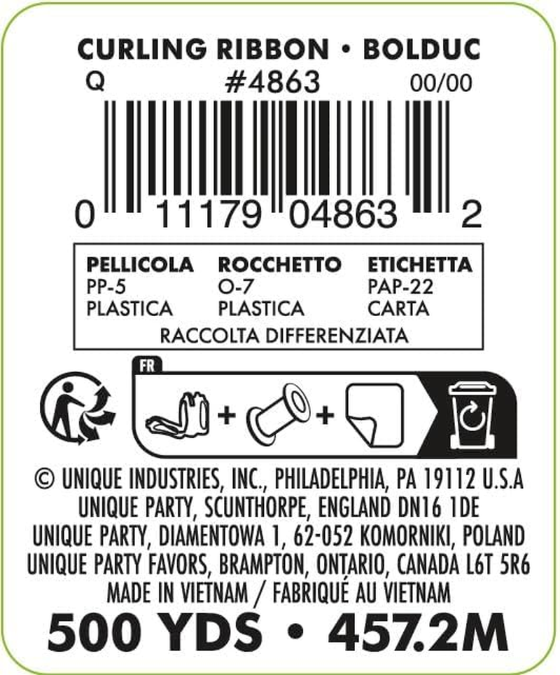 Unique Industries, Curling Ribbon, 500 Yard - Royal Blue image number 6