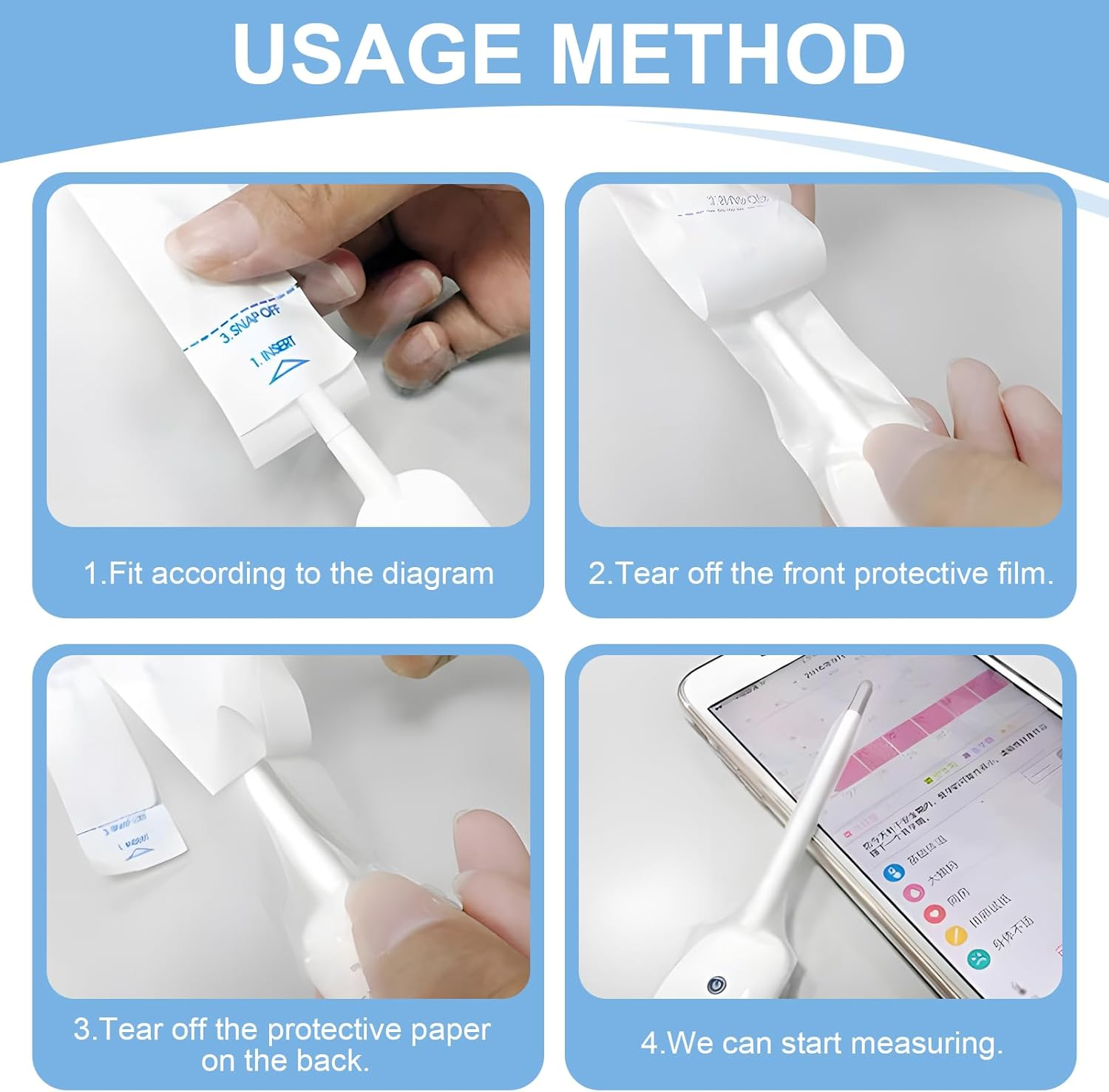 200 Pcs Disposable Protective Covers Sleeves for Home Thermometer, Oral Thermometer Sleeve, Safe Digital Thermometer Probe Cover Flexible, Hygienic Professional for Home (White) image number 3