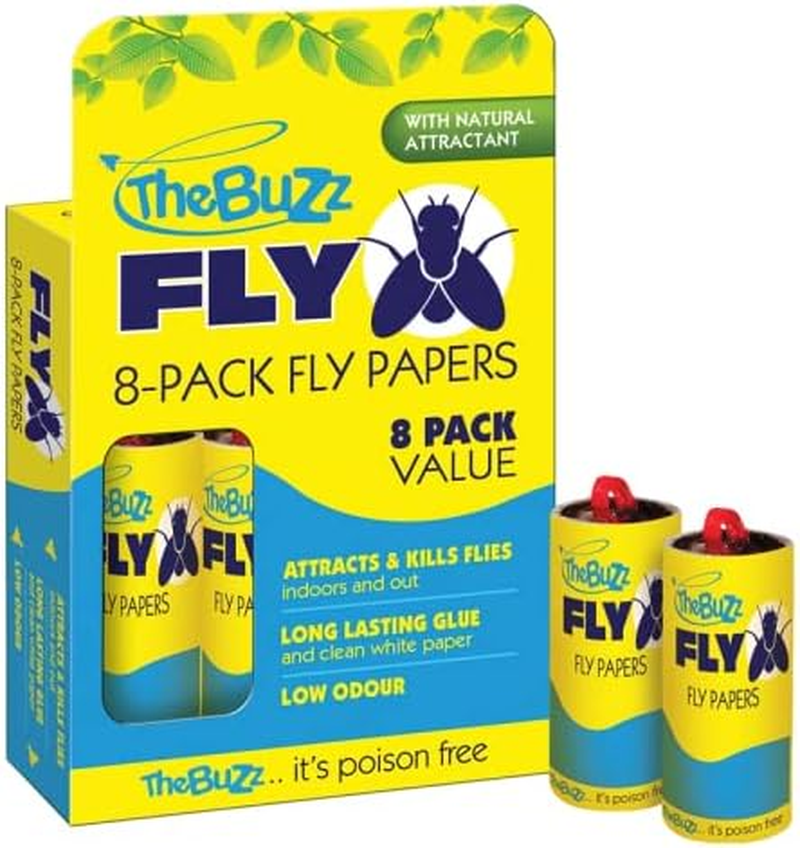 The Buzz Fly Papers, Yellow/Blue (Pack of 8)