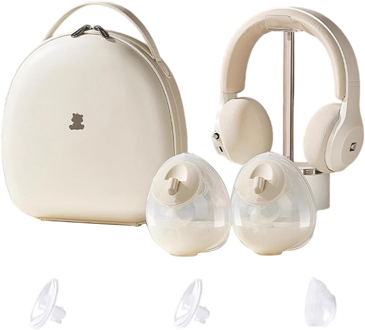 Hanging Neck Breast Pumps,Hands Free Electric Breast Pump,78G Ultra Light Breast Cup,Neck Hot Compress,Pressure Stabilization Prevent Pain,Keep Emptying,Portable Storage Bag&Breast Pump Set image number 3