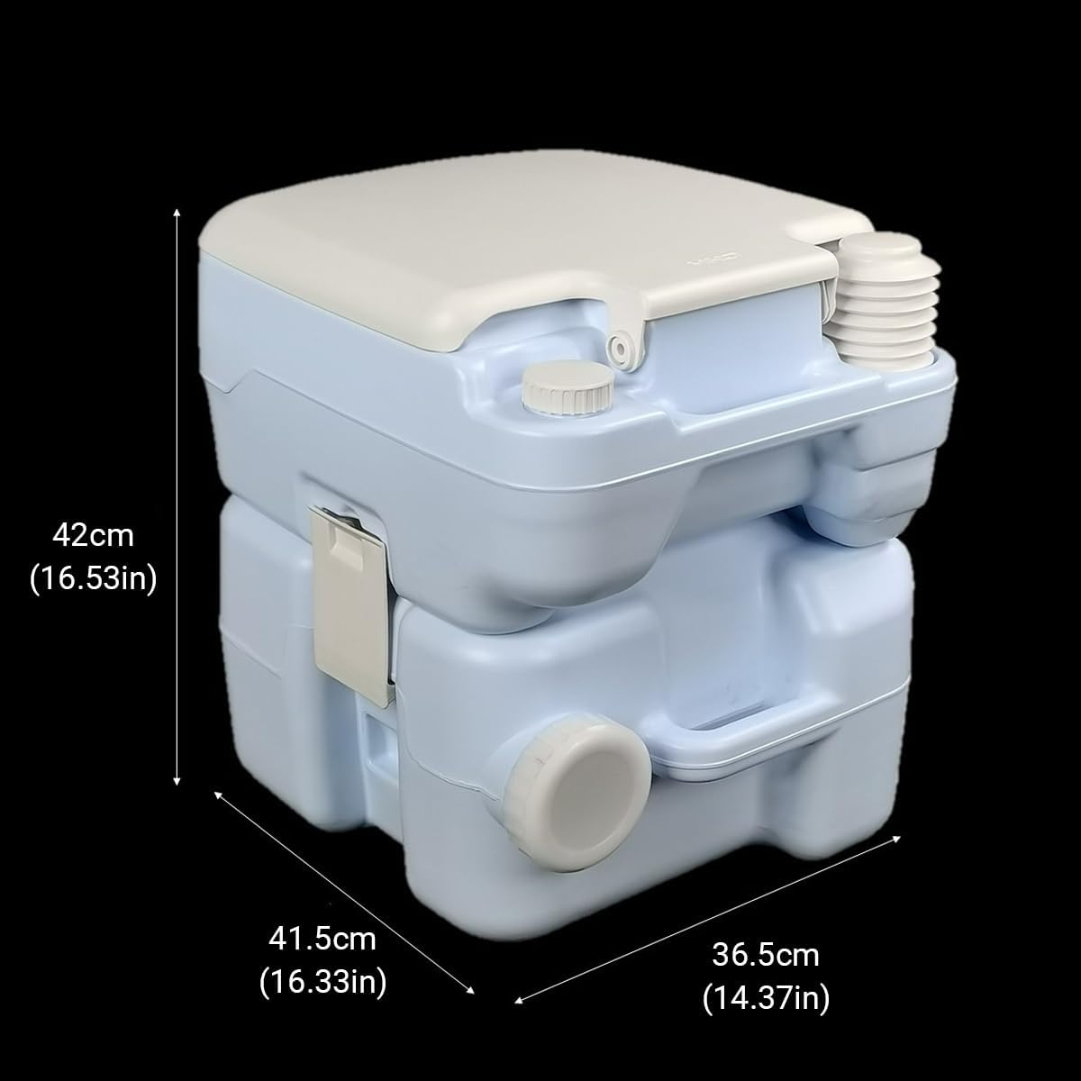 AIMALL 20L Portable Toilet &ndash; 16.53&times;16.33&times;14.37In Marine & Outdoor Toilet, Water-Saving Deodorizing, Detachable for Camping, Boating & Emergency Use