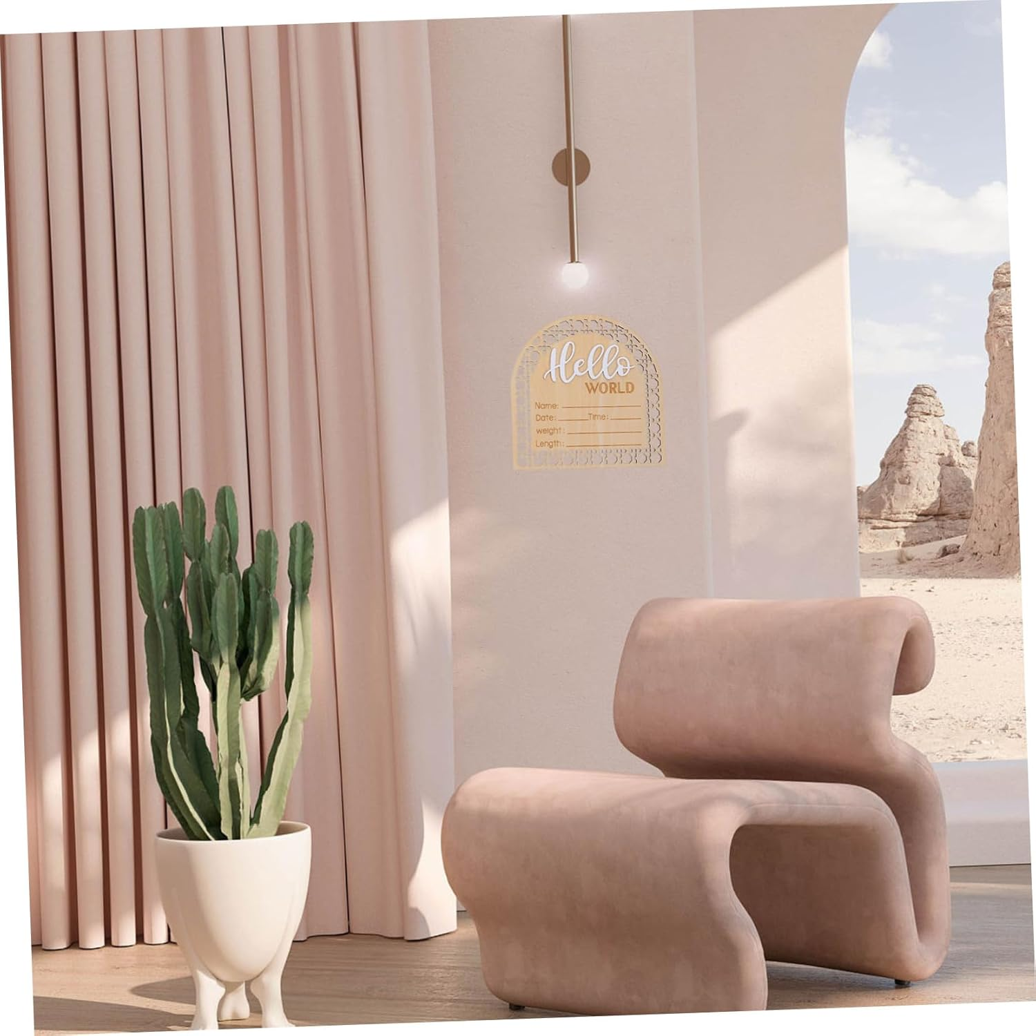 Wooden Infant Birth Announcement Sign Baby Welcome Board Nursery Name Plaque Smooth Surface Newborn Baby Announcement 2Pcs Set image number 6