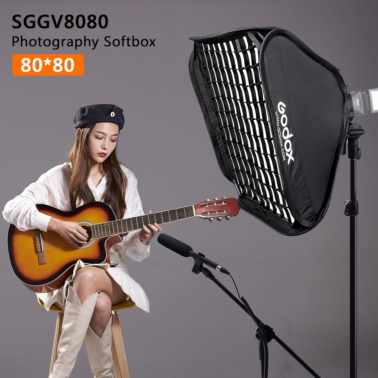 Godox S2 S-Type Flash Bracket and 80Cm Softbox Kit - Bowens Mount with Grid and Portable Bag for Studio Flash V1, Ad200Pro, V860II, TT685, TT350, Ad400Pro image number 4