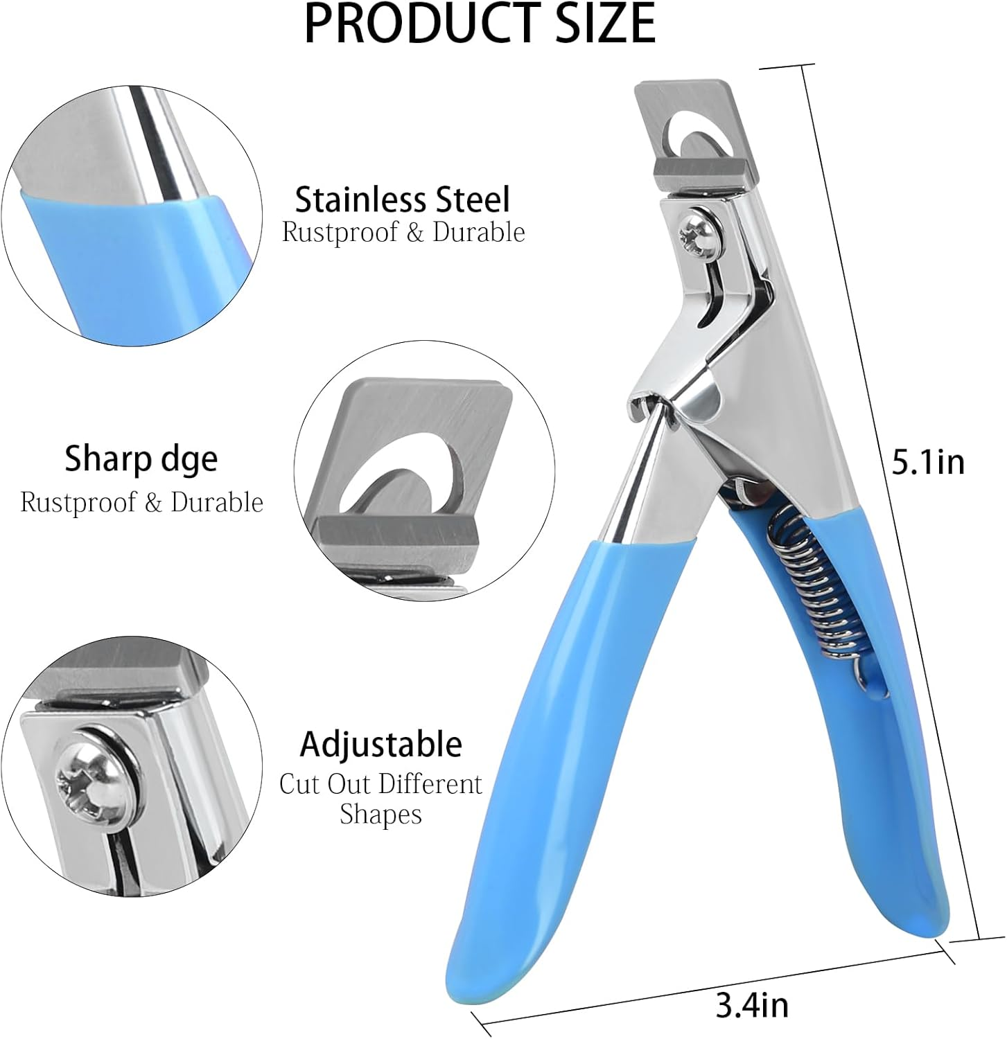 C12Rtive Acrylic Nail Clipper with Magnets,Nail Clippers Acrylic Nail Cutter,Nail Cutter for Nail Tips with 10PCS Sizer Magnets,Manicure Tool for Salon or Home Nail Art(Blue) - Blue image number 6