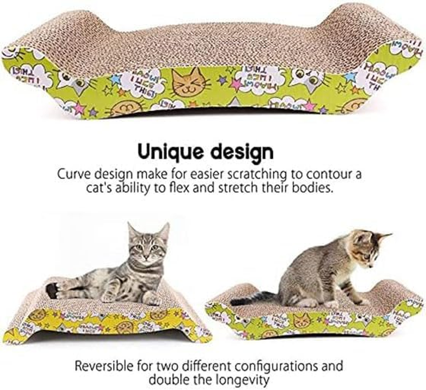 Mumoo Bear Cat Scratching Board 1 Pack with Catnip, 43Cm &times; 21Cm Cartoon Cat Scratcher Cardboard Recycle Corrugated, Replacement Lounge Pad Used for Cat(Upgraded) image number 5