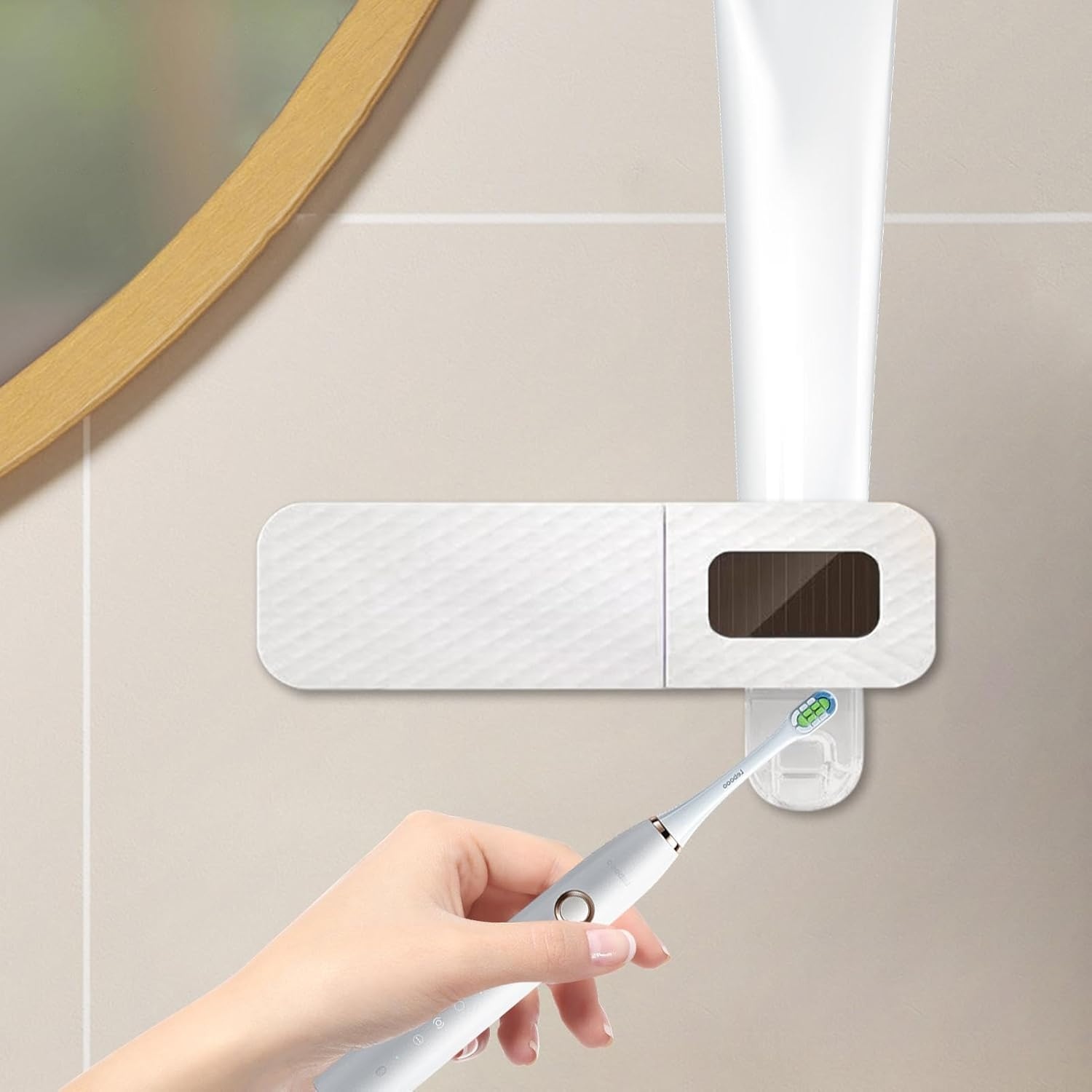 Toothbrush Holder Cleaner: Toothbrush Cleaning Holder, Smart Adhesive Toothbrush Cleaner | Automatic Toothbrush Cleaning Case, Ac image number 6