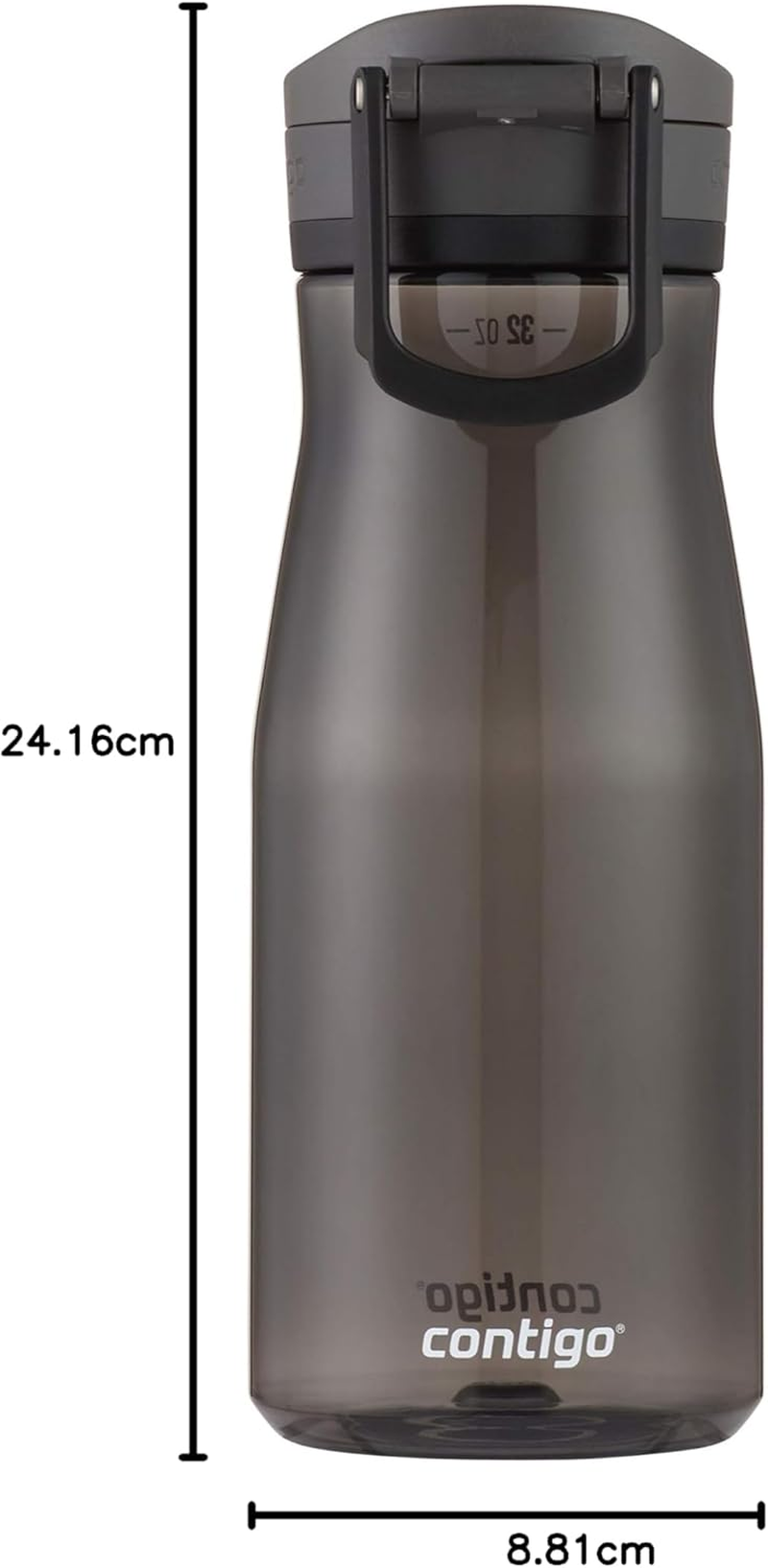 Contigo Jackson Autopop Water Bottle 946Ml - AUTOPOP&reg; Technology, One-Handed Hydration, Hygienic Lid Cover, Wide-Mouth Chug Spout, Secure Button Lock, Integrated Carry Handle - Licorice image number 2
