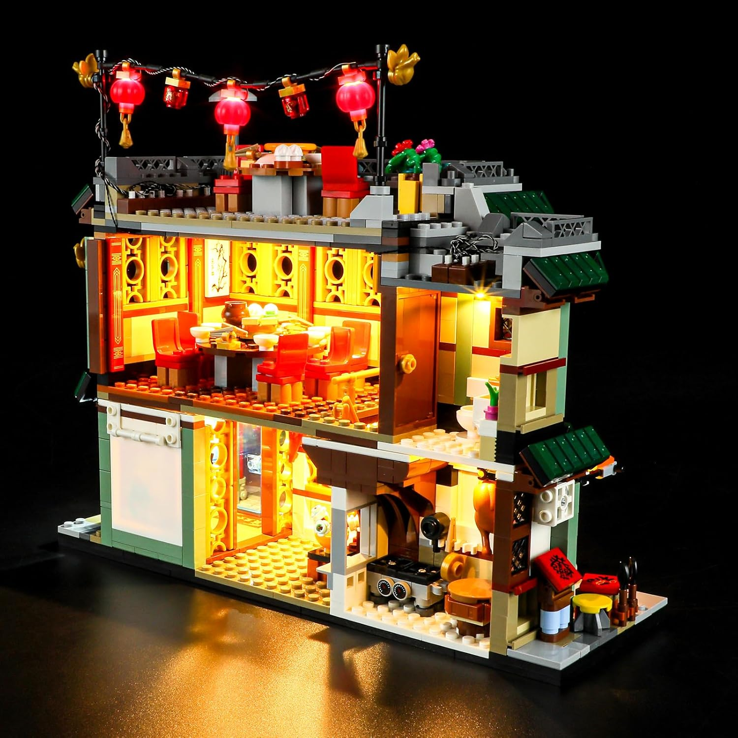 BRIKSMAX Led Lighting Kit for -80113 Family Reunion Celebration - Compatible with  Spring Festival Building Set- Not Include  Set