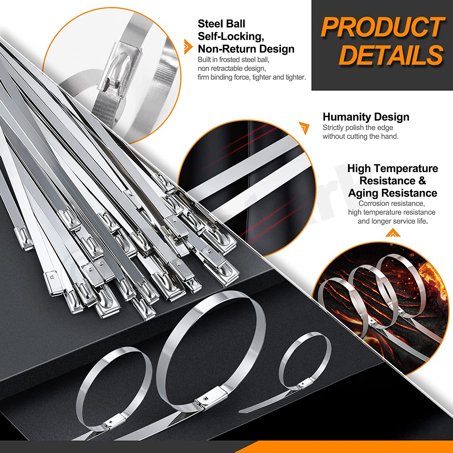 37Pcs 4" 8" 14" Automotive CV Joint Boot Clamp Pliers with 304 Stainless Steel CV Joint Boot Band Clamps Adjustable Assortment Kit Axle Clamp Tool for Auto, ATV image number 4