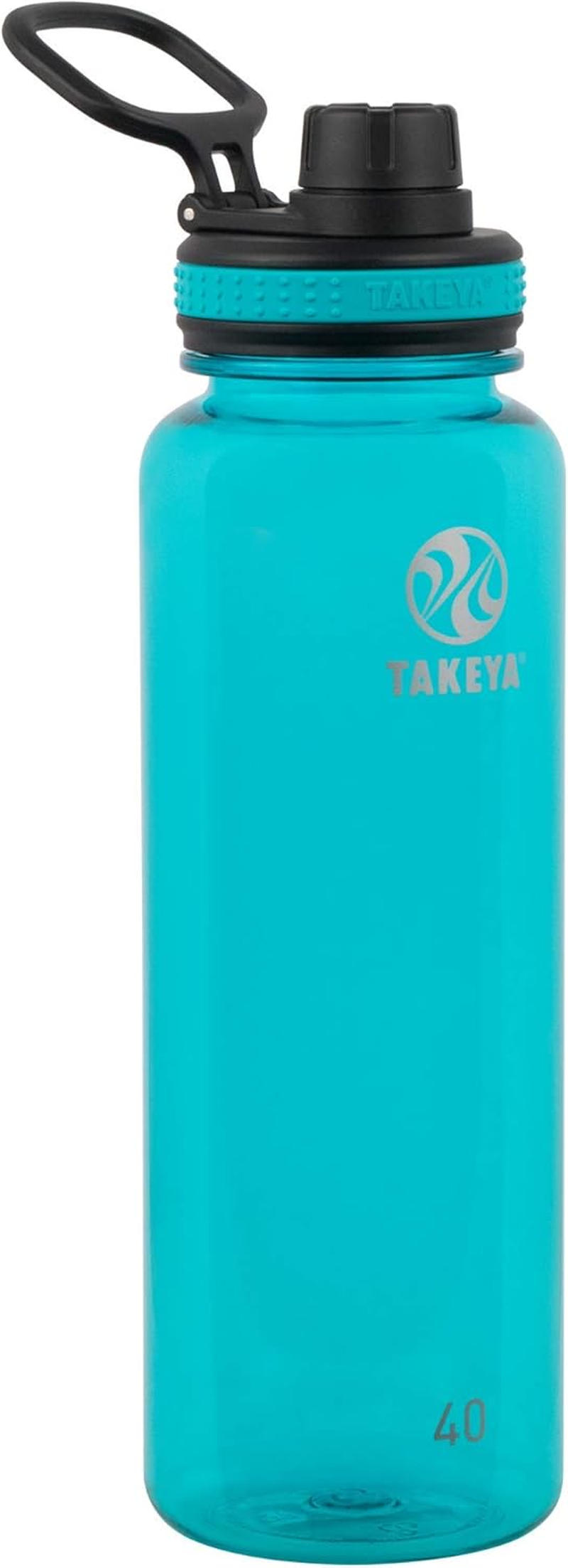 Takeya Tritan Sports Water Bottle with Spout Lid, 40 Oz, Ocean