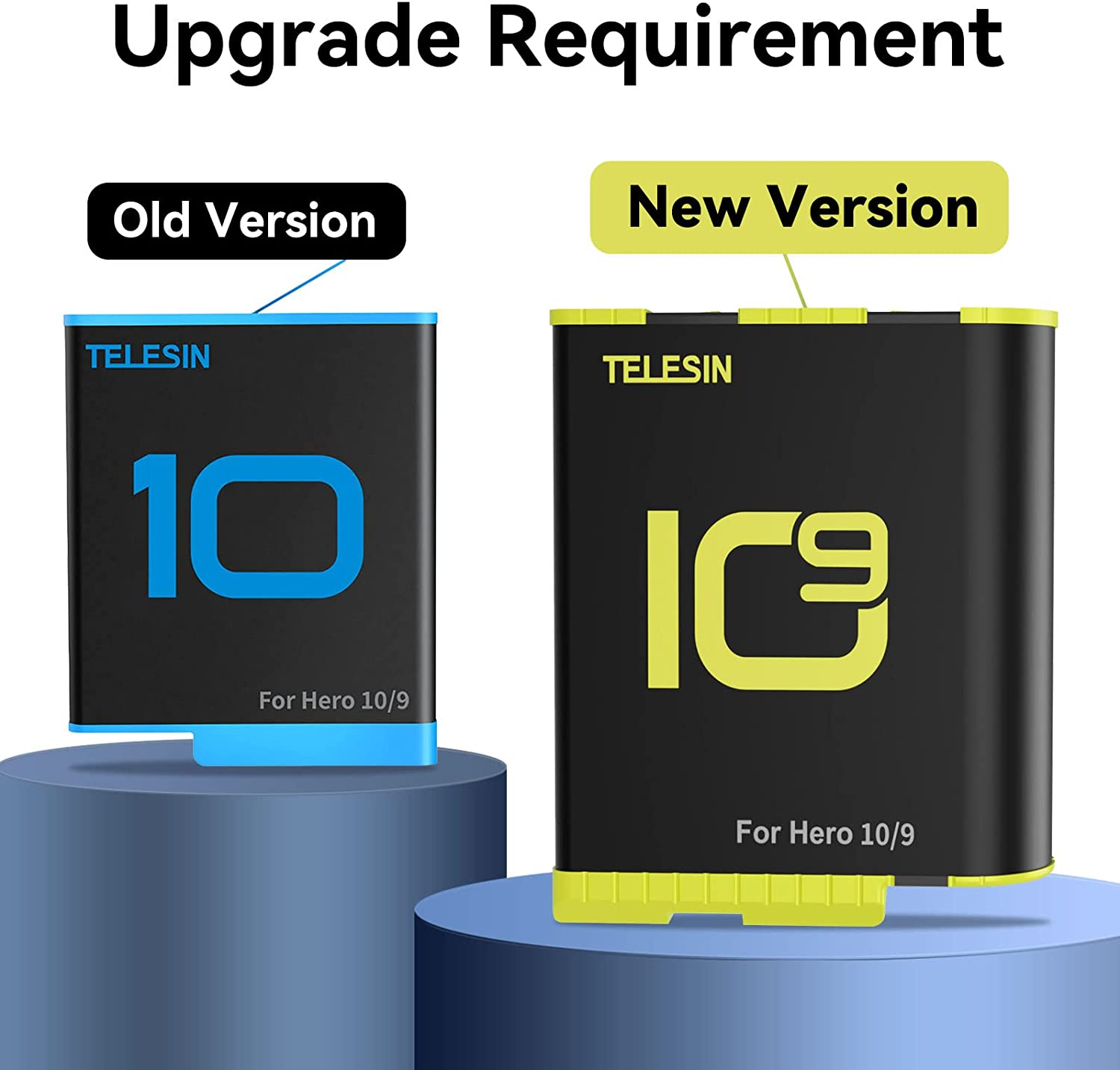 TELESIN 3 Pack Charger Battery Set for Go Pro Hero 10 Hero 9 Black, Triple Charging Case Support 3 Batteries Charge and 3 TF Card Storage,With 3 Battery Carry Boxes for Go Pro 10 9 Accessories image number 3