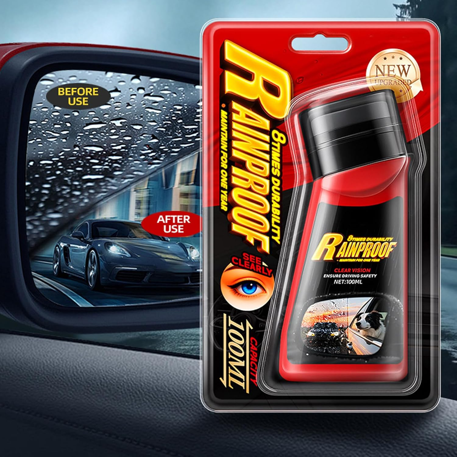 Anti Fog Windshield Cleaner,Water Prevention Defogging for Window Mirrors - Defogging Agent with Applicator Automotive Exterior Maintenance Care for Sedan Truck Suvs Vehicle Auto image number 6
