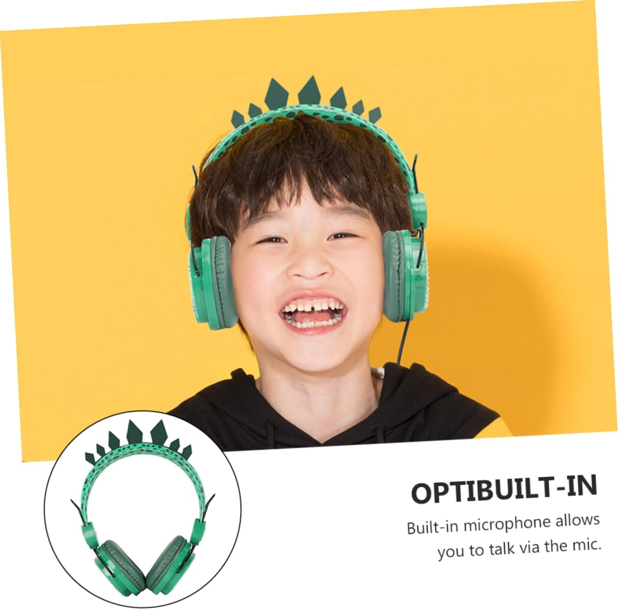 COHEALI Boys and Girls over Ear Headphones for Children Universal Dinosaur Design with Microphone Comfortable Noise Cancelling Headset for School Travel and Home Use