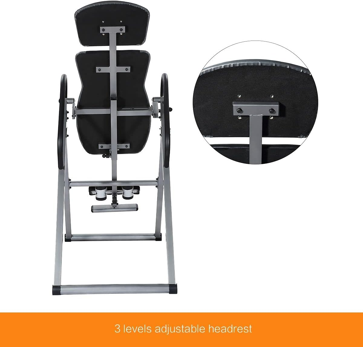 GENKI Gravity Inversion Table Heavy Duty Back Stretcher Back Pain Inverter W/Pvc Belt Home Gym Machine Fitness Height Adjustable