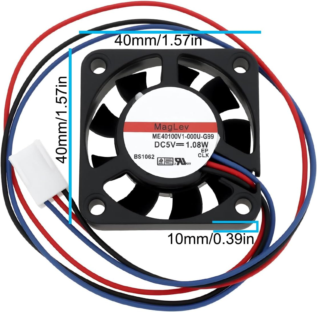 VGOL 3Pin Cooling Fan DC5V 1.08W ME40100V1-000U-G99 Suitable for Computer Server Auxiliary Cooling Small Electronic Equipment Cooling image number 4