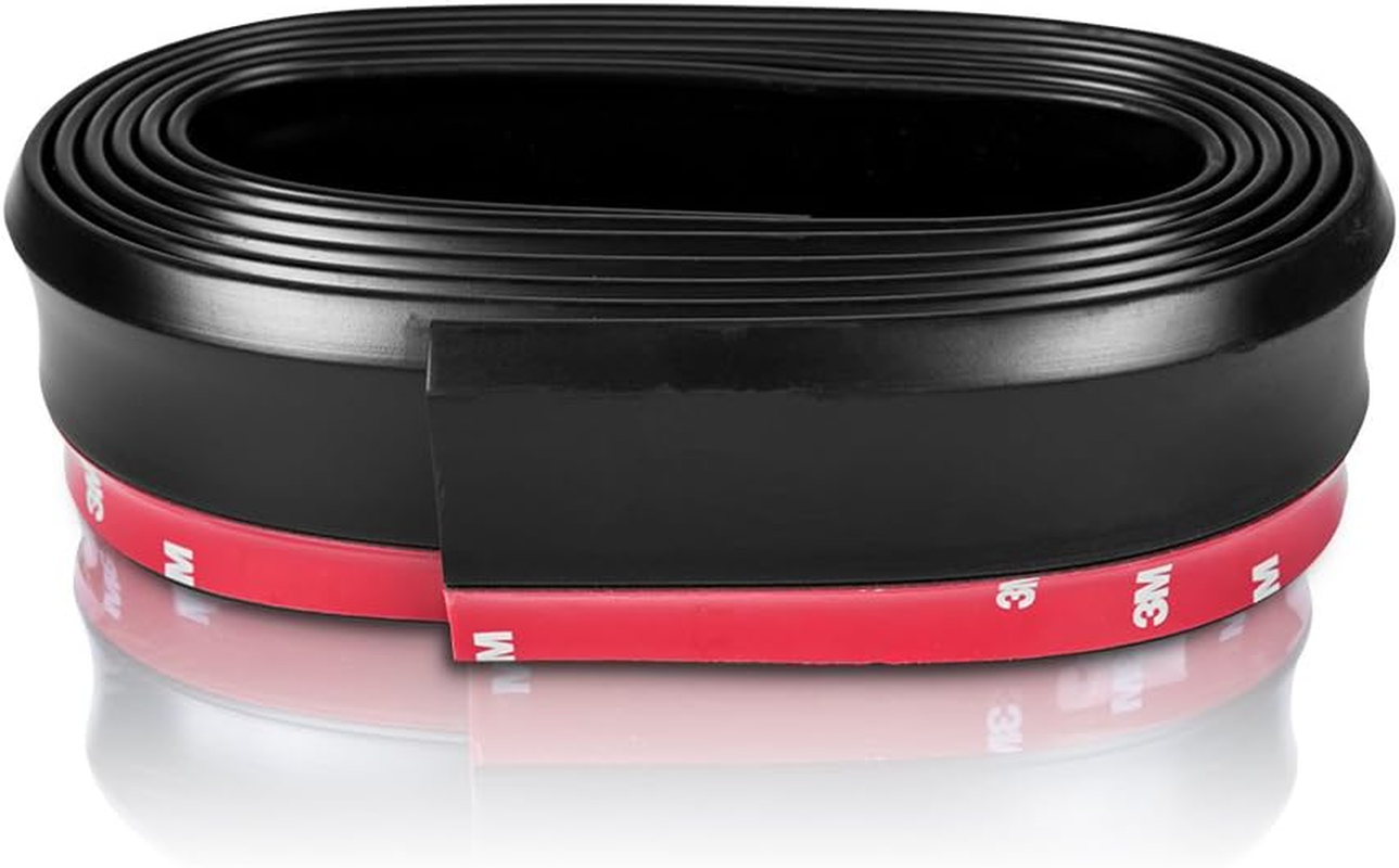 Runmade 2.5 Meters Universal Front Bumper Spoiler Bumper Lip Splitter Body Spoiler Valance Chin (Black) image number 1