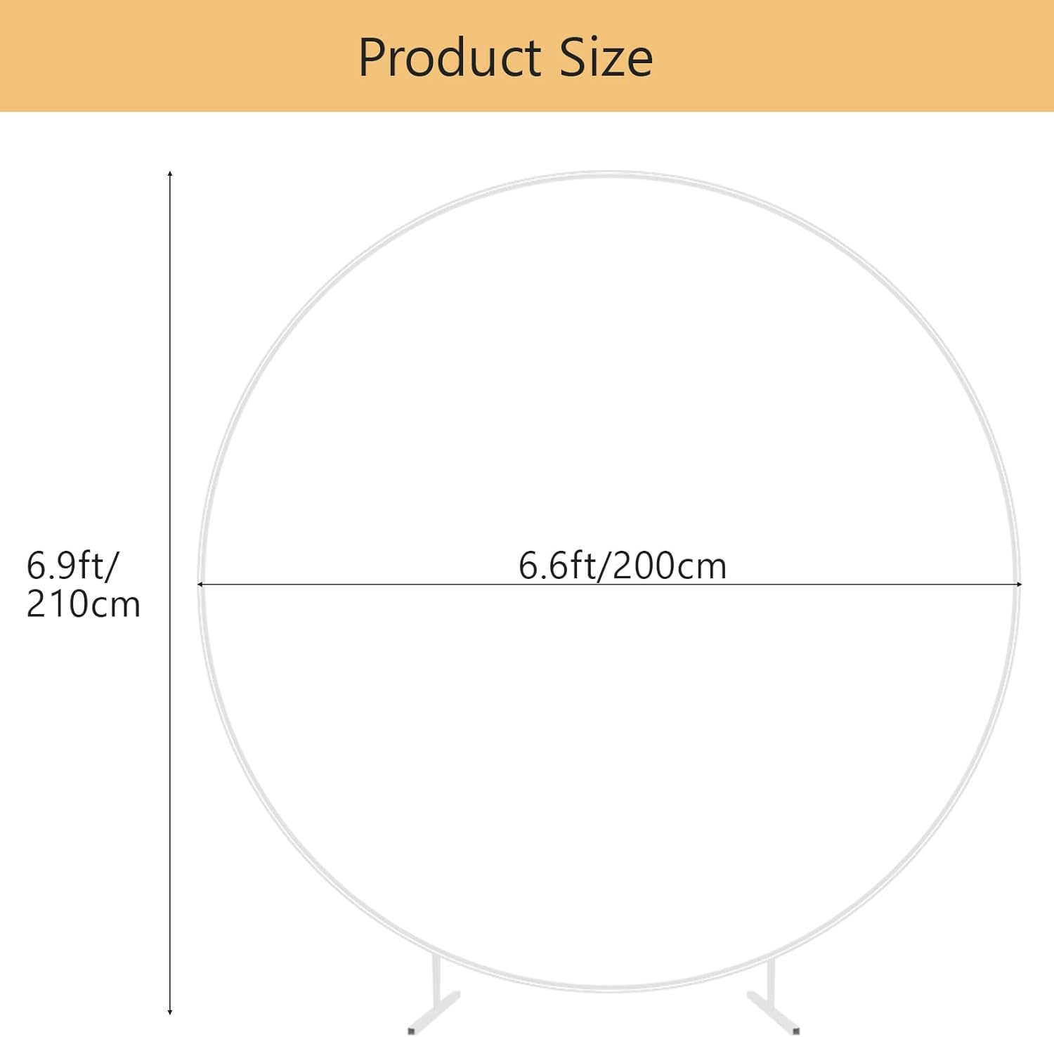 2M/ 6.6Ft round Backdrop Stand Stability & Durability Metal Balloon Arch Stand Circle Balloon Arch Kit White Garland Frame for Indoor and Outdoor Party Wedding Decorations image number 2